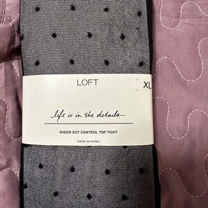 LOFT Sheer Dot Control Top Tights XL NWT